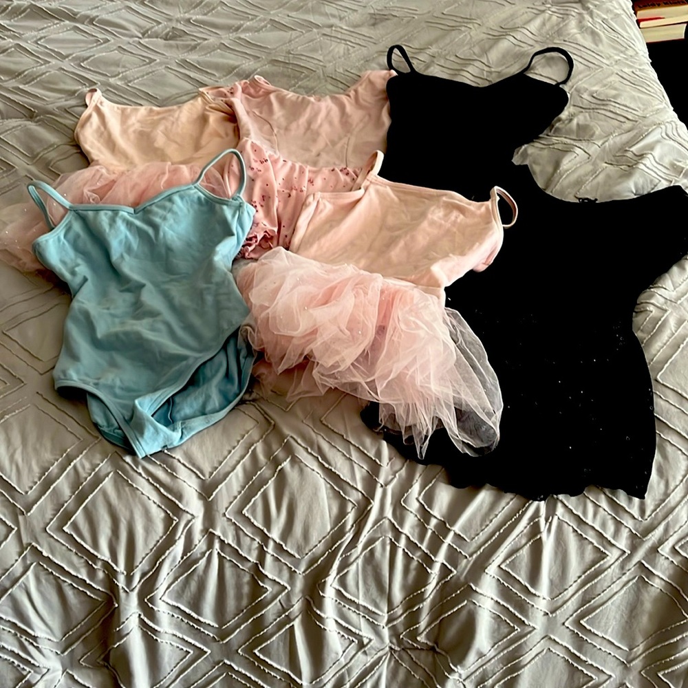 Set of six Capezio brand leotards, all sized medium.